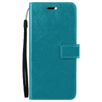 OPPO A16 Hoesje Met Pasjeshouder Bookcase Turquoise