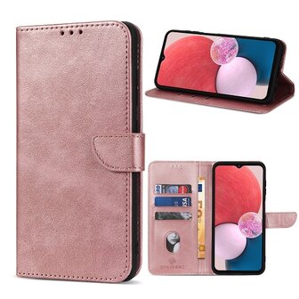 OPPO A17 Hoesje Met Pasjeshouder Bookcase Rose Goud