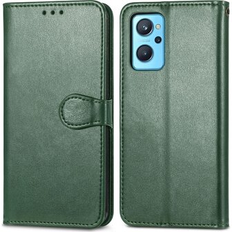 OPPO A96 Hoesje Met Pasjeshouder Bookcase Groen