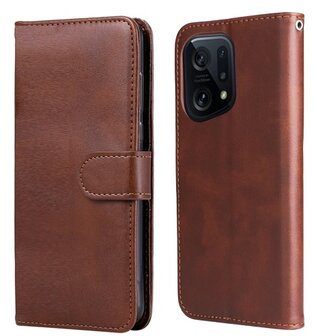 OPPO Find X5 Pro Hoesje Met Pasjeshouder Bookcase Bruin