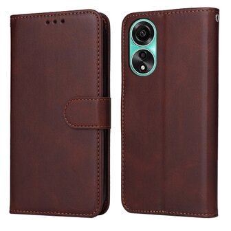 OPPO A78 Hoesje Met Pasjeshouder Bookcase Bruin