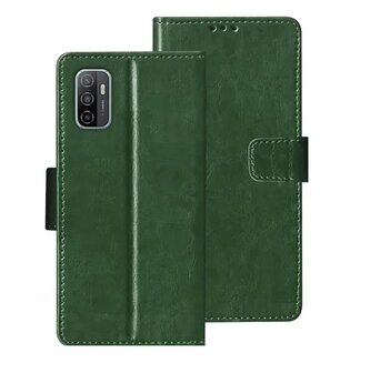 OPPO A53s Hoesje Met Pasjeshouder Bookcase Groen 