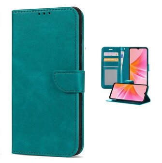 OPPO A17 Hoesje Met Pasjeshouder Bookcase Turquoise