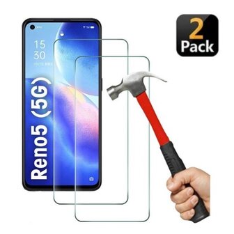 Oppo Reno 5 Screenprotector Beschermglas 2x