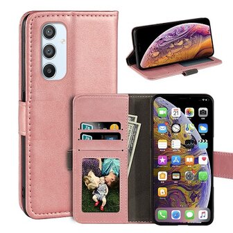 Samsung A54 Hoesje Met Pasjeshouder Bookcase Rose Goud