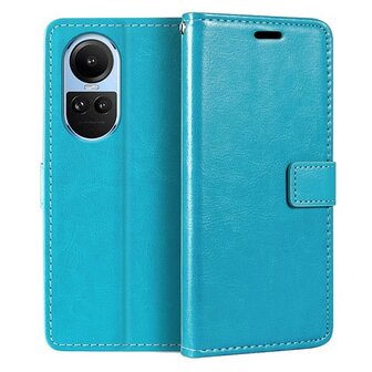 Oppo Reno 10 Hoesje Met Pasjeshouder Bookcase Turquoise