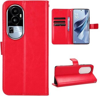 Oppo Reno 10 Pro Hoesje Met Pasjeshouder Bookcase Rood