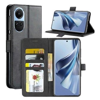 Oppo Reno 10 Pro Hoesje Met Pasjeshouder Bookcase Zwart