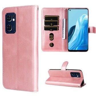 Oppo Find X5 Lite Hoesje Met Pasjeshouder Bookcase Rose Goud