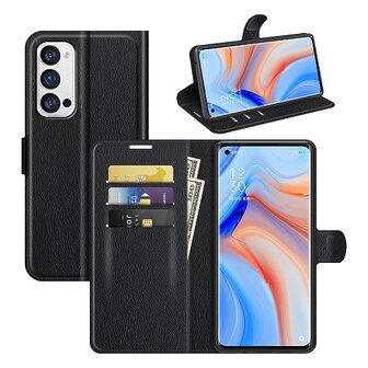 Oppo Reno 5 Hoesje Met Pasjeshouder Bookcase Zwart