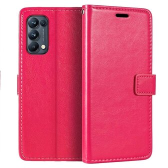 Oppo Reno 5 Hoesje Met Pasjeshouder Bookcase Roze