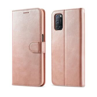 Oppo Reno 5 Hoesje Met Pasjeshouder Bookcase Rose Goud