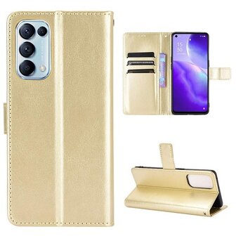 Oppo Reno 5 Hoesje Met Pasjeshouder Bookcase Goud