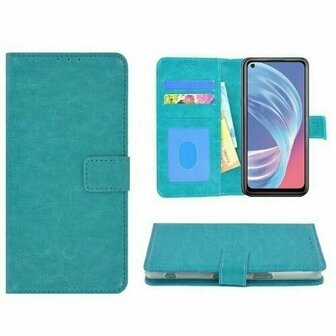 Oppo Reno 5 Hoesje Met Pasjeshouder Bookcase Turquoise