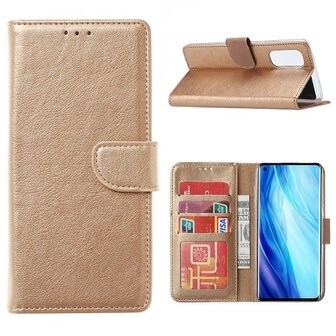 Oppo Reno4 Pro 5G Hoesje Met Pasjeshouder Bookcase Reso Goud