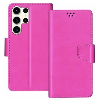 Samsung S23 Ultra Hoesje Met Pasjeshouder Bookcase Roze