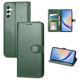 Samsung A24 Hoesje Met Pasjeshouder Bookcase Groen