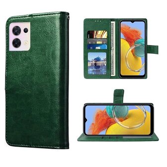 Oppo Reno 8 Hoesje Met Pasjeshouder Bookcase Groen