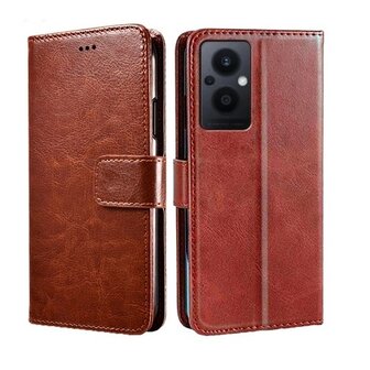 OPPO Reno 8 Lite Hoesje Met Pasjeshouder Bookcase Bruin