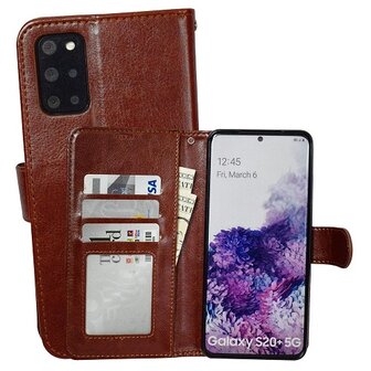 Samsung S20 Hoesje Met Pasjeshouder Bookcase Bruin