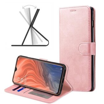 Oppo Reno 8T Hoesje Met Pasjeshouder Bookcase Rose Goud