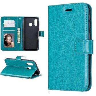 Huawei P Smart Hoesje Met Pasjeshouder Bookcase Turquoise