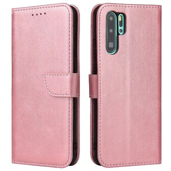 Huawei P20 Lite Hoesje Met Pasjeshouder Bookcase Rose Goud