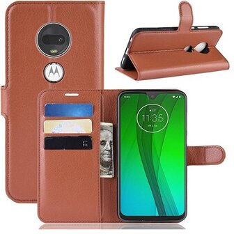 Motorola Moto E4 PLUS Hoesje Met Pasjeshouder Bookcase Bruin