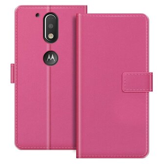 Motorola Moto G4 Hoesje Met Pasjeshouder Bookcase Roze