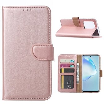 Samsung M30 Hoesje Met Pasjeshouder Bookcase Rose Goud