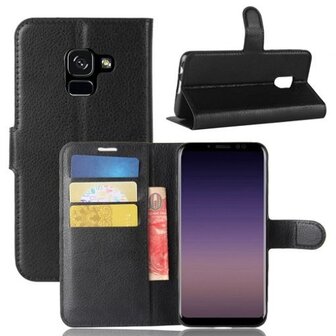 Samsung A5 2018 Hoesje Met Pasjeshouder Bookcase Zwart