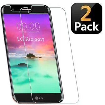 LG K10 2017 Screenprotector Beschermglas 2x