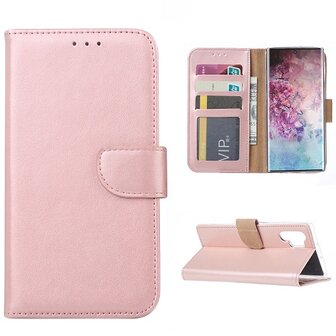 Samsung Note 10 Plus Hoesje Met Pasjeshouder Bookcase Rose Goud