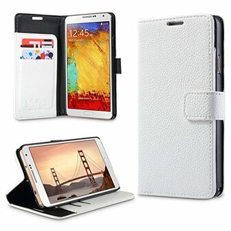 Samsung Note 3 Hoesje Met Pasjeshouder Bookcase Wit