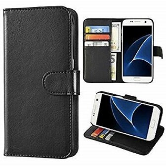 Samsung S7 Hoesje Met Pasjeshouder Bookcase Zwart