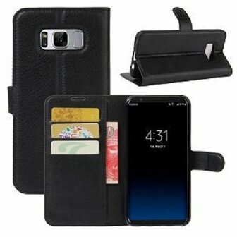 Samsung S8 Hoesje Met Pasjeshouder Bookcase Zwart