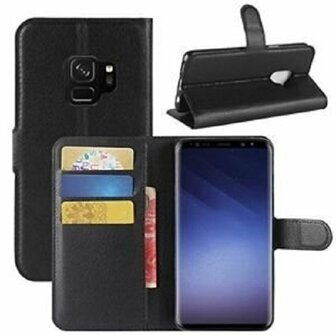 Samsung S9 Hoesje Met Pasjeshouder Bookcase Zwart